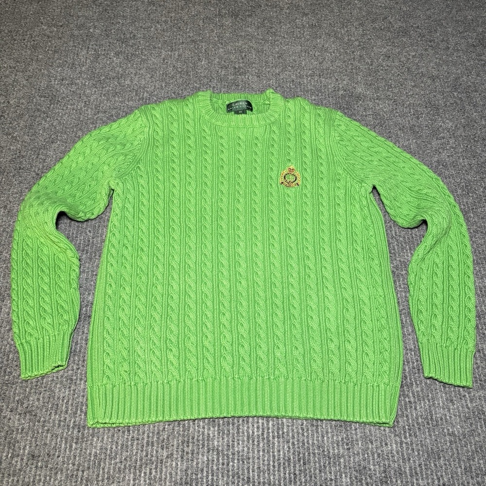 Lauren Ralph Lauren Crest Symbol Heavy Cable Knot Sweater Sz. M